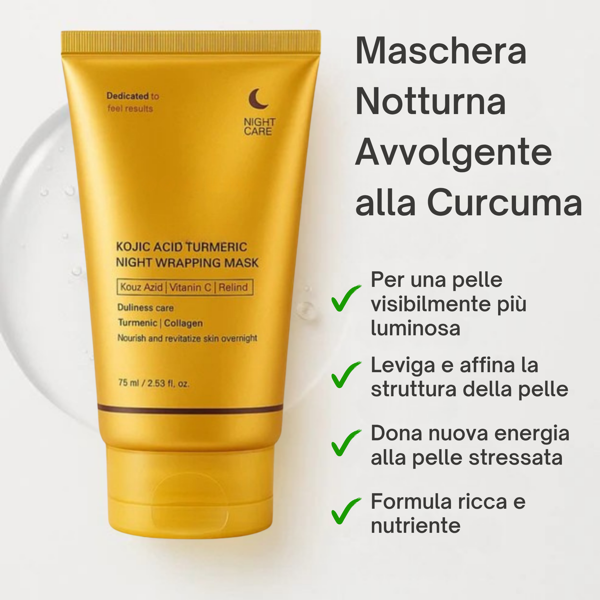 Maschera Coreana con Curcuma e Collagene