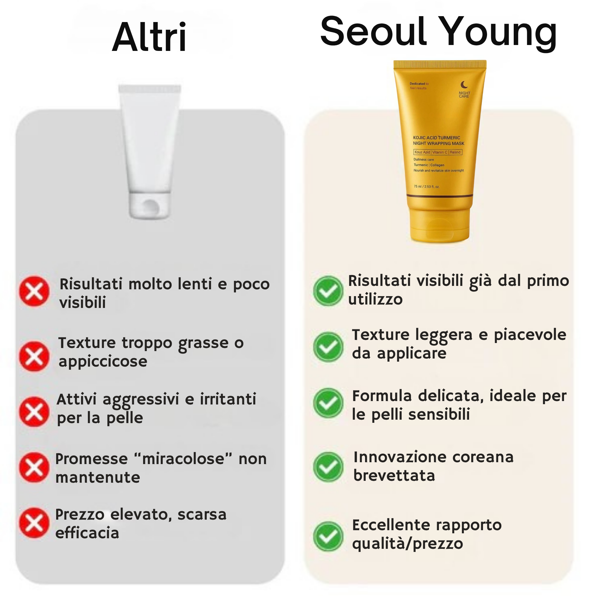 Maschera Coreana con Curcuma e Collagene