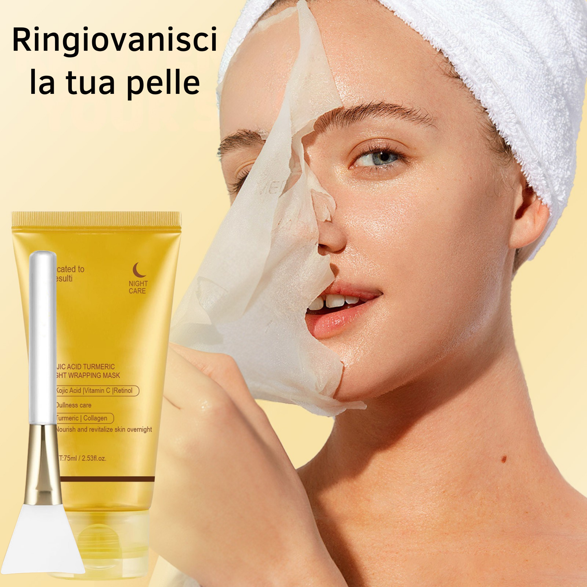 Maschera Coreana con Curcuma e Collagene